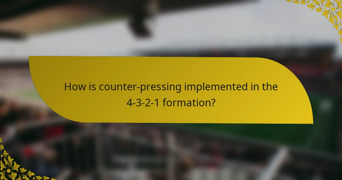 How is counter-pressing implemented in the 4-3-2-1 formation?