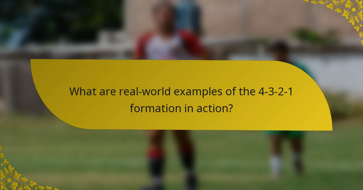 What are real-world examples of the 4-3-2-1 formation in action?