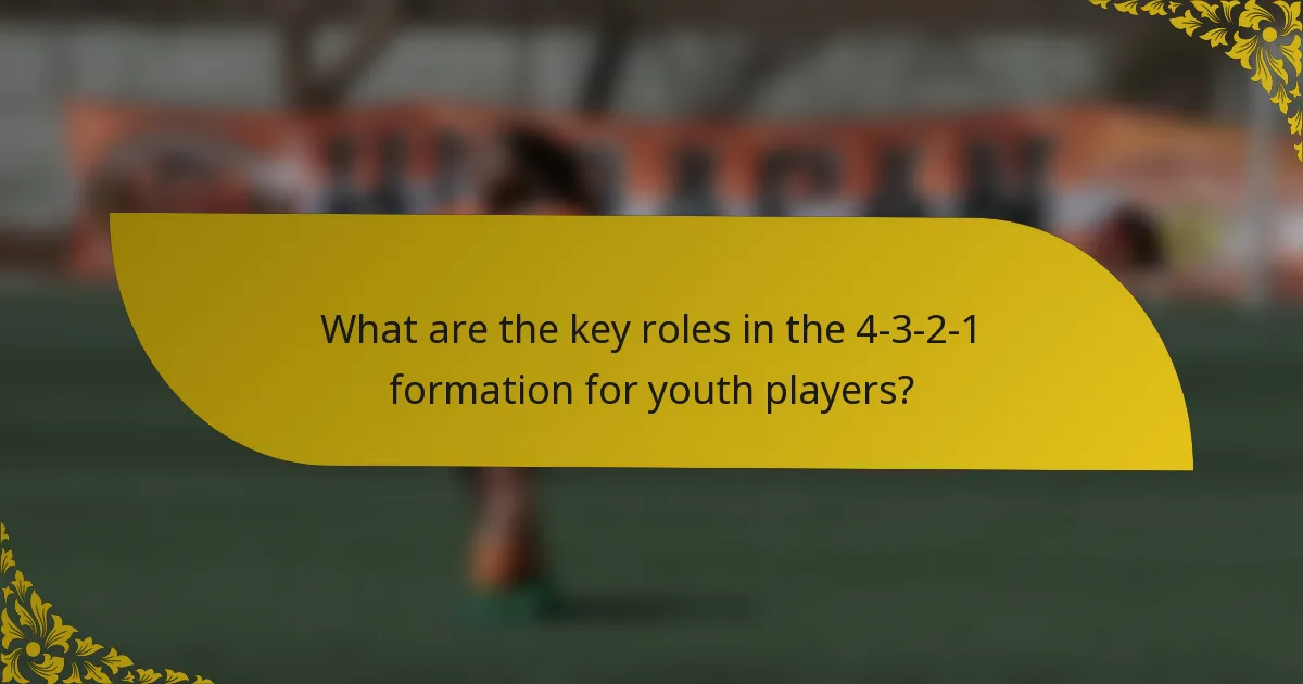 What are the key roles in the 4-3-2-1 formation for youth players?
